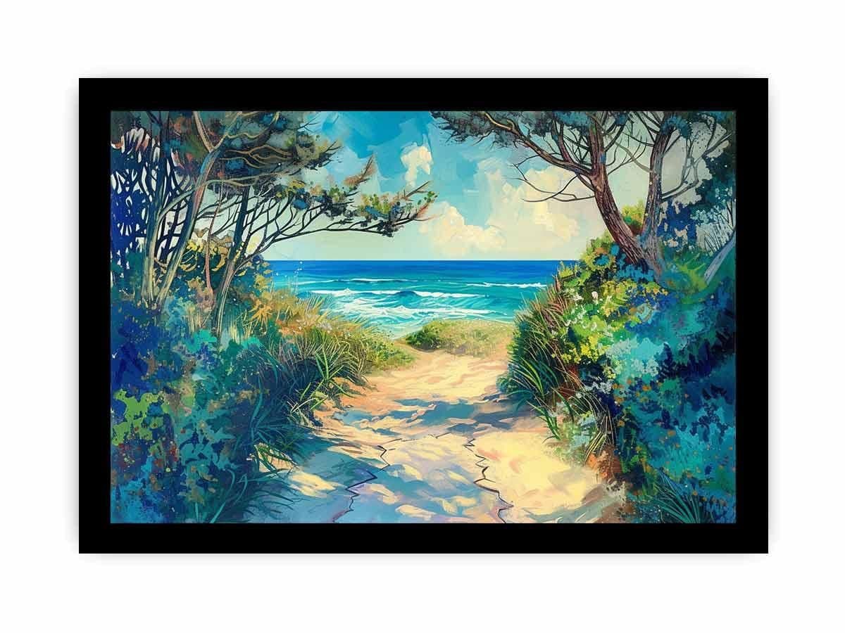 image-Beach Path Framed Framed Print