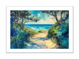 image-Beach Path Framed Framed Print
