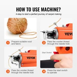 image-VEVOR Tufting Gun, 2 in 1 Cut & Loop Pile, Electric Carpet Weaving Flocking Machine, Rug Machines Starter Kit, 7-27 Stitches/sec High Speed Rug Making Tools, 4-25 mm Adjustable Height, 110V