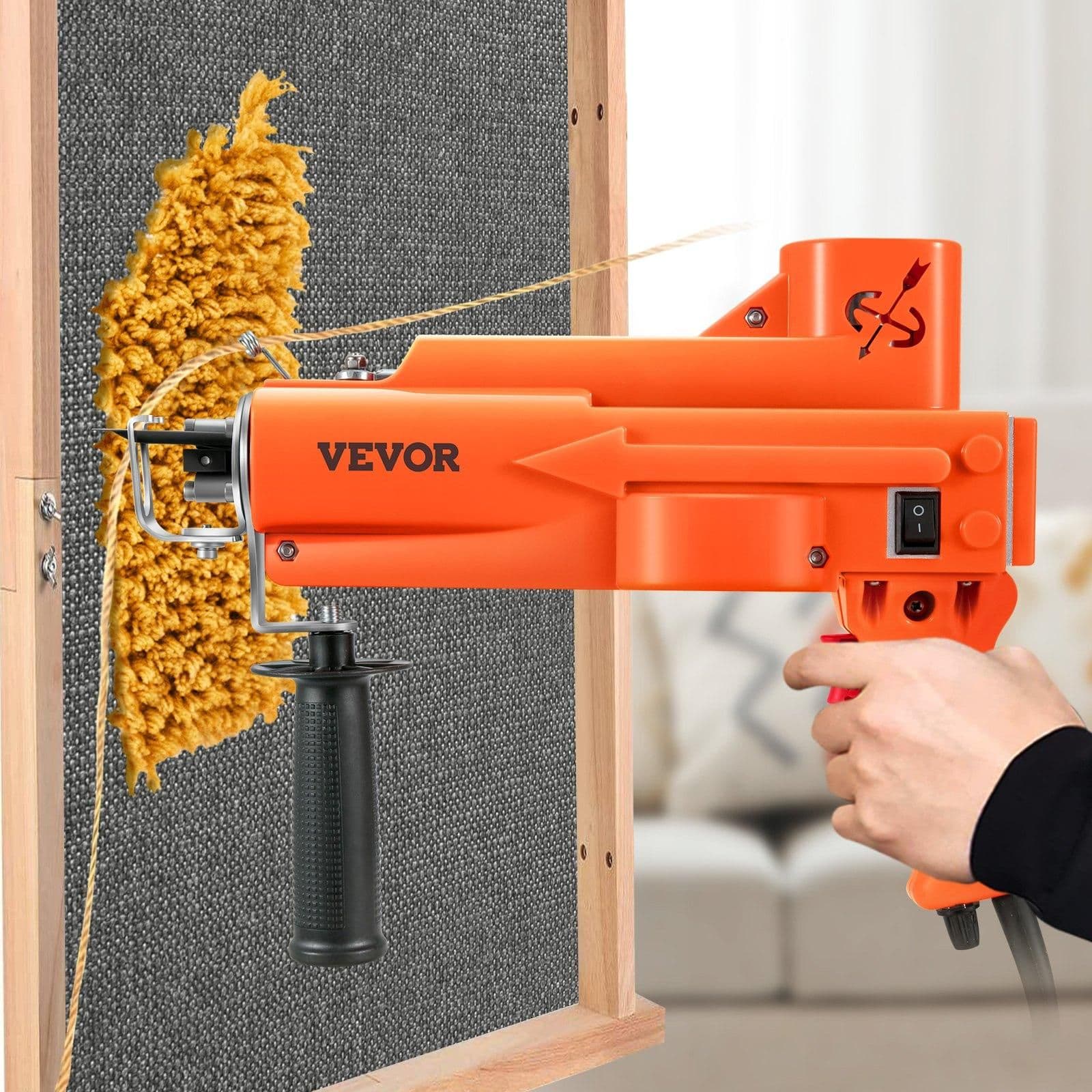 image-VEVOR Tufting Gun, 2 in 1 Cut & Loop Pile, Electric Carpet Weaving Flocking Machine, Rug Machines Starter Kit, 7-27 Stitches/sec High Speed Rug Making Tools, 4-25 mm Adjustable Height, 110V