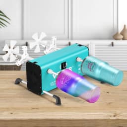 image-VEVOR 4 Cup Turner, 2 Speeds Multiple Tumbler Spinner Rotator Machine Kit with 4 Removable and Adjustable Arms, Mute Motor, Aluminum Alloy Frame, 4 Independent Switches for DIY Glitter Crafts(Green)
