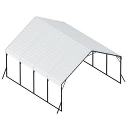 image-VEVOR Heavy Duty Metal Carport, 20 x 20 ft Outdoor Carport with Sturdy Frame & Roof, Car Garage Shade with Removable Sidewalls, Multi-Use Car Shelter for Pickup, Boat, Trucks & Tractors