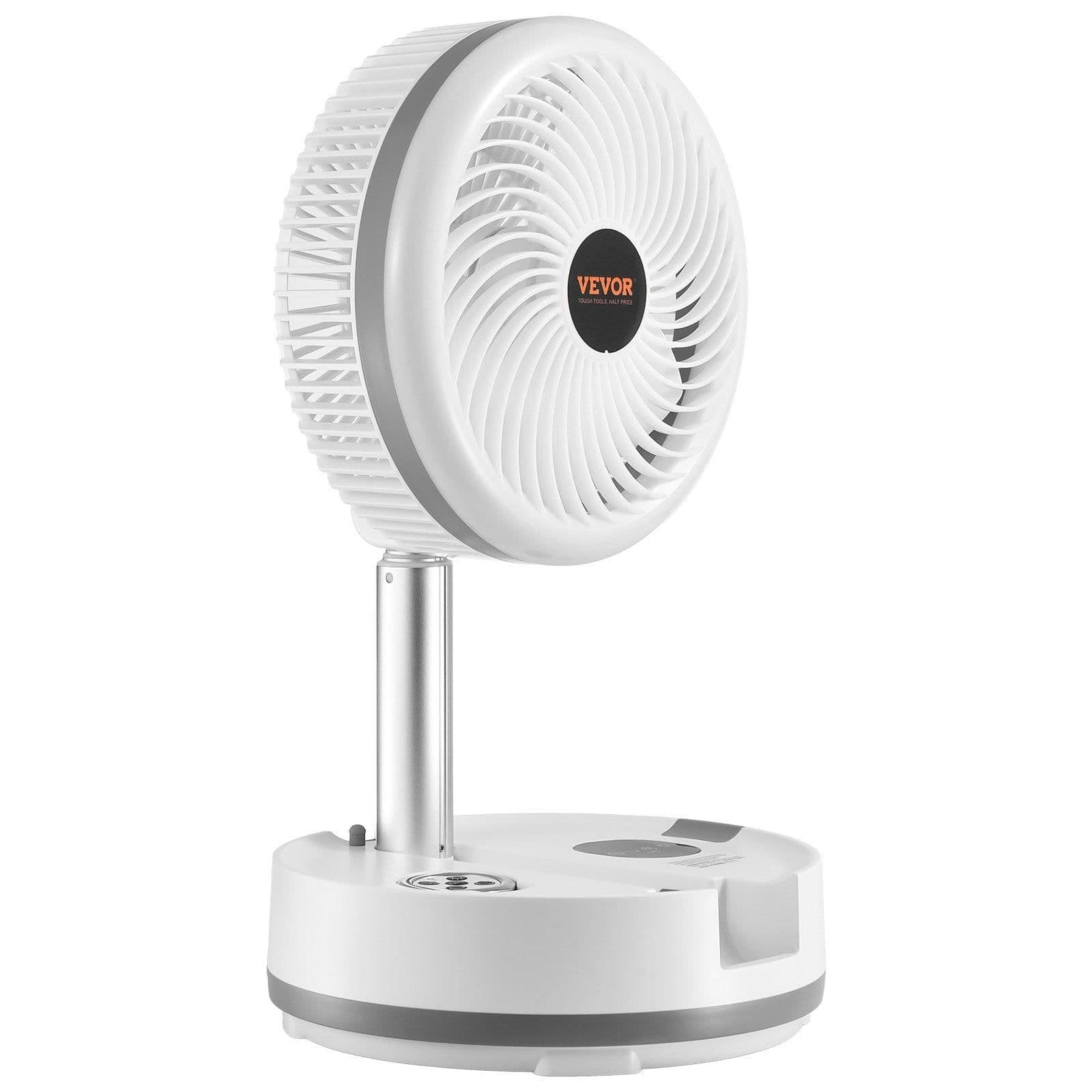 image-VEVOR 10 inch Portable Foldable Rechargeable Oscillating Fan, 3-in-1 Battery Operated with Remote Control, Quiet Desk/Table Pedestal Fan, 9 Speeds,90-degree Auto Left/Right Rotation,for Home,Office