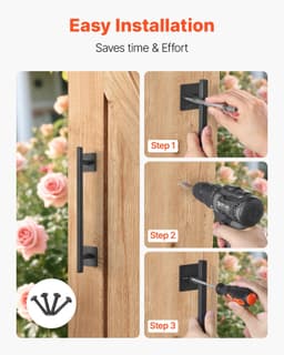 image-VEVOR Barn Door Handle, 12.6 in Rustic Fence Gate Handle, Rust-Resistant Coating, Heavy Duty Carbon Steel Outdoor Gate Handles, Easy to Install, Metal Sliding Door Pulls for Garage Shed Closet Pantry