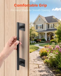 image-VEVOR Barn Door Handle, 12.6 in Rustic Fence Gate Handle, Rust-Resistant Coating, Heavy Duty Carbon Steel Outdoor Gate Handles, Easy to Install, Metal Sliding Door Pulls for Garage Shed Closet Pantry