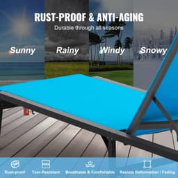 image-VEVOR Chaise Lounge Chair Outdoor Patio Lounge Chair with Adjustable 5-Position