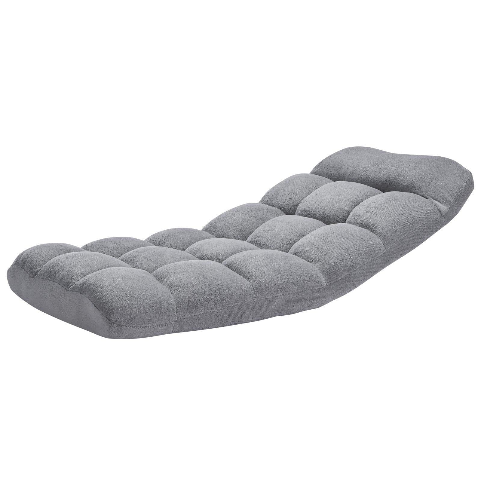 image-VEVOR Floor Chair, Recycled Foam Folding Sofa Chair with 14 Adjustable Positions, Multifunctional Floor Chair with Back Support Ideal for Sleeping Reading, Floor Gaming Chair for Living Room, Gray