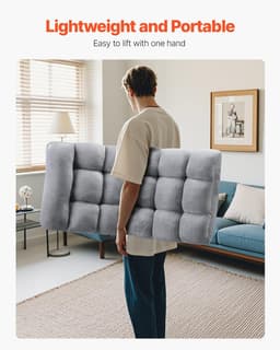 image-VEVOR Floor Chair, Recycled Foam Folding Sofa Chair with 14 Adjustable Positions, Multifunctional Floor Chair with Back Support Ideal for Sleeping Reading, Floor Gaming Chair for Living Room, Gray