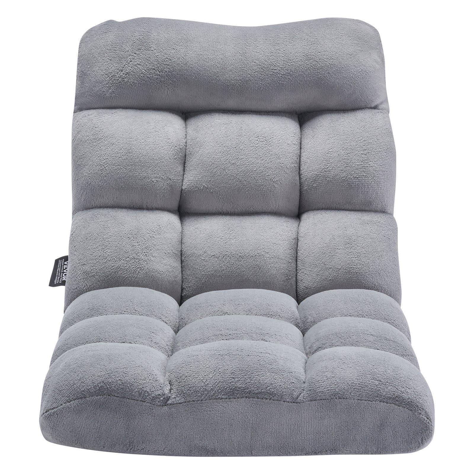 image-VEVOR Floor Chair, Recycled Foam Folding Sofa Chair with 14 Adjustable Positions, Multifunctional Floor Chair with Back Support Ideal for Sleeping Reading, Floor Gaming Chair for Living Room, Gray