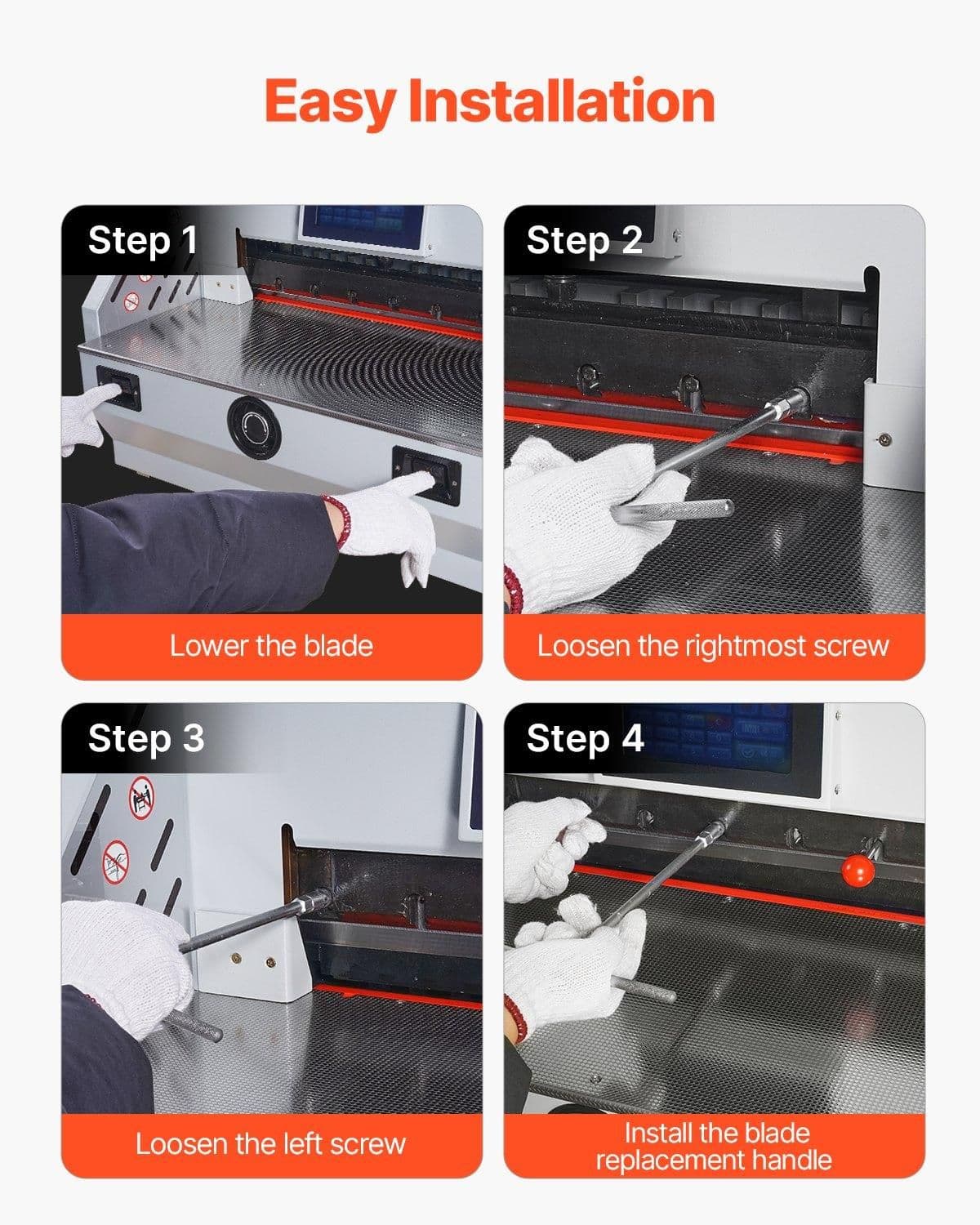 image-VEVOR Paper Cutter Blade, Heavy Duty Steel Blade Replacement Suitable for Professional Cutter E490T, Paper Trimmer Machine Spare Blade,560 x 56 x 8 mm