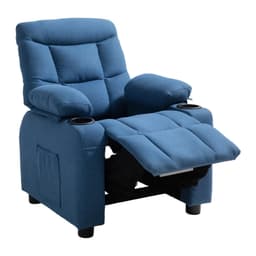 image-VEVOR Kids Reclining Chair, Toddler Recliner with Cup Holders and Pockets, 107° to 126° Adjustable Backrest, Breathable Polyester Fabric Recliner Couch with Footrest, for Boys & Girls, Children(Blue)