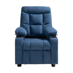 image-VEVOR Kids Reclining Chair, Toddler Recliner with Cup Holders and Pockets, 107° to 126° Adjustable Backrest, Breathable Polyester Fabric Recliner Couch with Footrest, for Boys & Girls, Children(Blue)