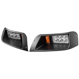 image-VEVOR Golf Cart Light Kit, 12 Volt, Street Legal LED Headlight and Tail Light Kit with Wiring Harness, Turn Signals, Hazard Light, Switch Horn, Brake Pad, Zip Ties, ABS Housing, for EZGO TXT 1996-2013