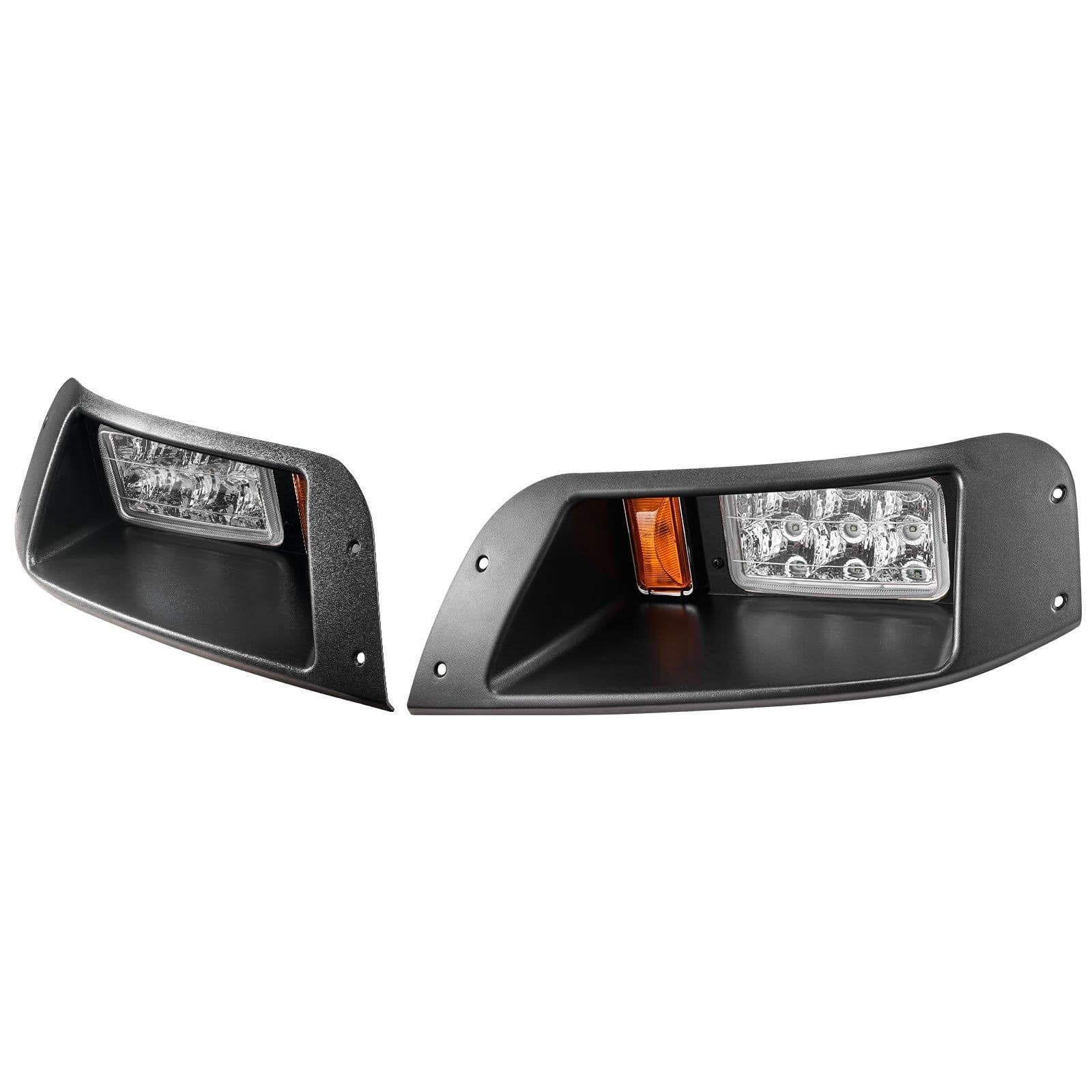 image-VEVOR Golf Cart Light Kit, 12 Volt, Street Legal LED Headlight and Tail Light Kit with Wiring Harness, Turn Signals, Hazard Light, Switch Horn, Brake Pad, Zip Ties, ABS Housing, for EZGO TXT 1996-2013