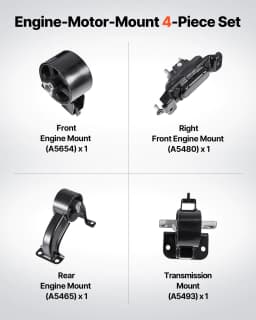 image-VEVOR Engine Motor Mount and Transmission Mount Kit Replacement, Set of 4, Compatible with 2008–2010 Chrysler Town & Country 3.3L, Replace OE# A5654, A5480, A5465, A5493, Secure Support