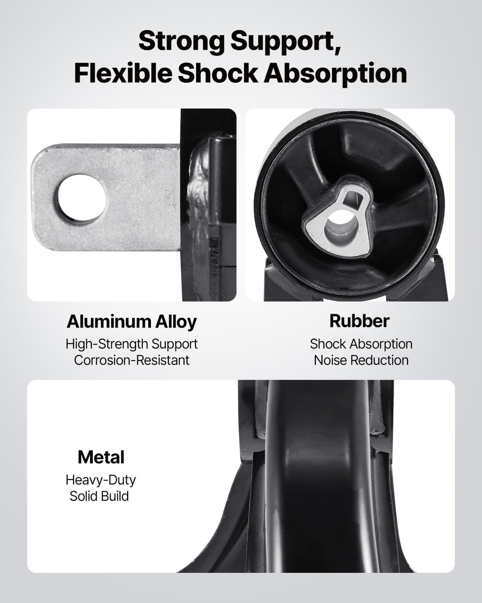 image-VEVOR Engine Motor Mount and Transmission Mount Kit Replacement, Set of 4, Compatible with 2008–2010 Chrysler Town & Country 3.3L, Replace OE# A5654, A5480, A5465, A5493, Secure Support
