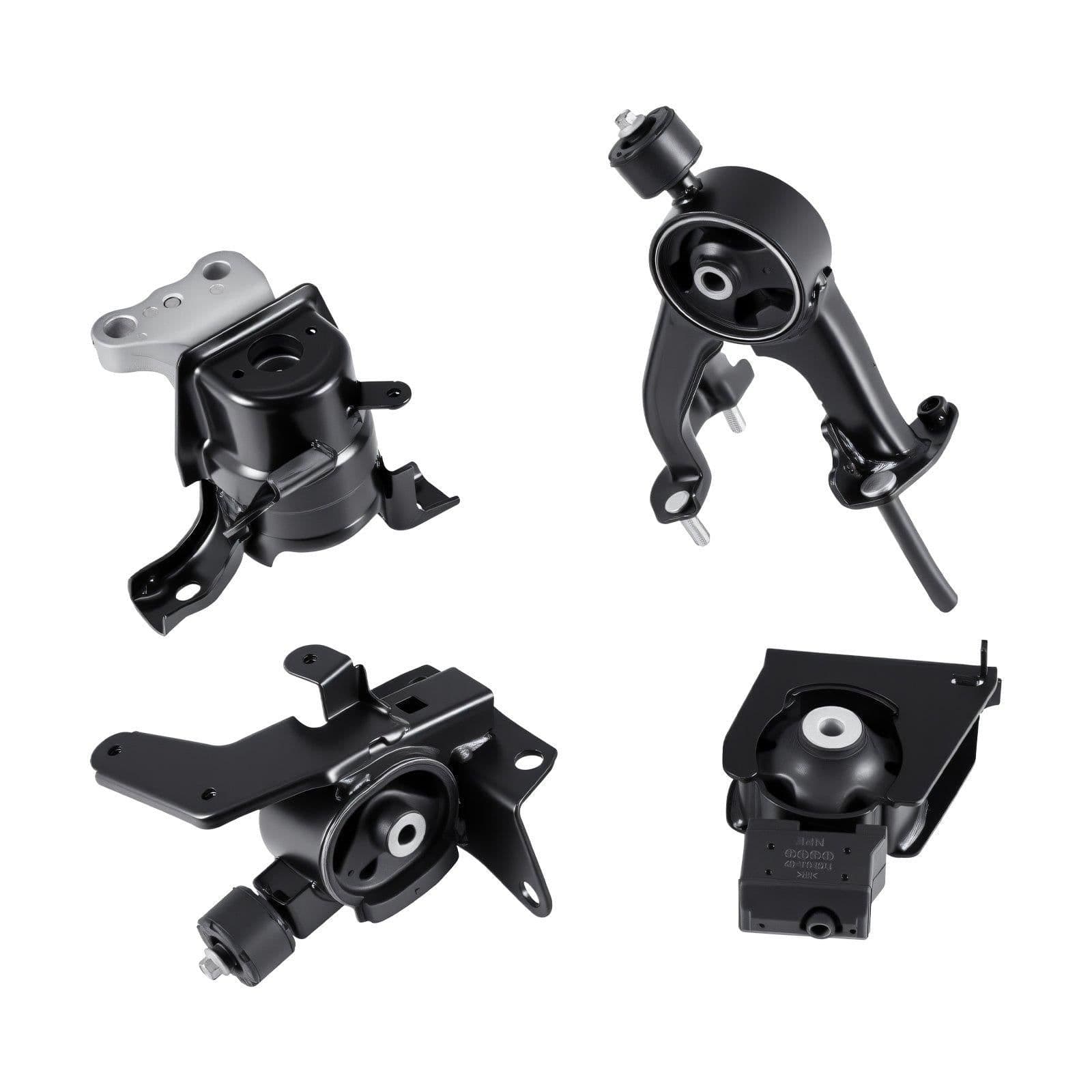 image-VEVOR Engine and Transmission Motor Mount Kit Replacement, Set of 4, Compatible with 2009–2013 Toyota Corolla 1.8L L4, Replace OE# A62015, A62039, A62027, A62023, Secure Support