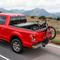 image-VEVOR Hard Tri-Fold Truck Bed Tonneau Cover, Compatible with 2022-2025 Ford Maverick 4.5 ft (54.4 in) Bed, Heavy-Duty Waterproof Low-Profile Hard Folding Truck Cover with Aluminum Alloy Support Bar