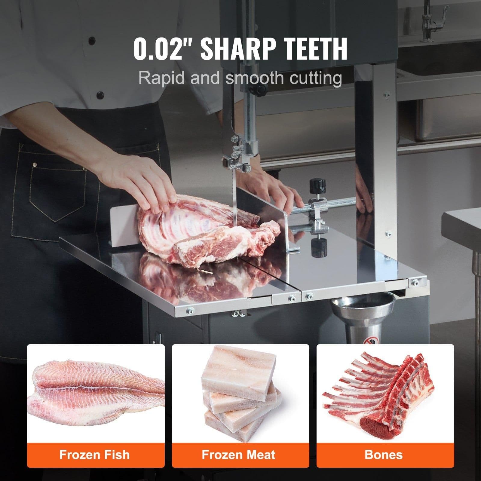 image-VEVOR Band Saw Blade for Cutting Meat Bone 82.3"x0.63"x0.02" Carbon Steel 5 PCS