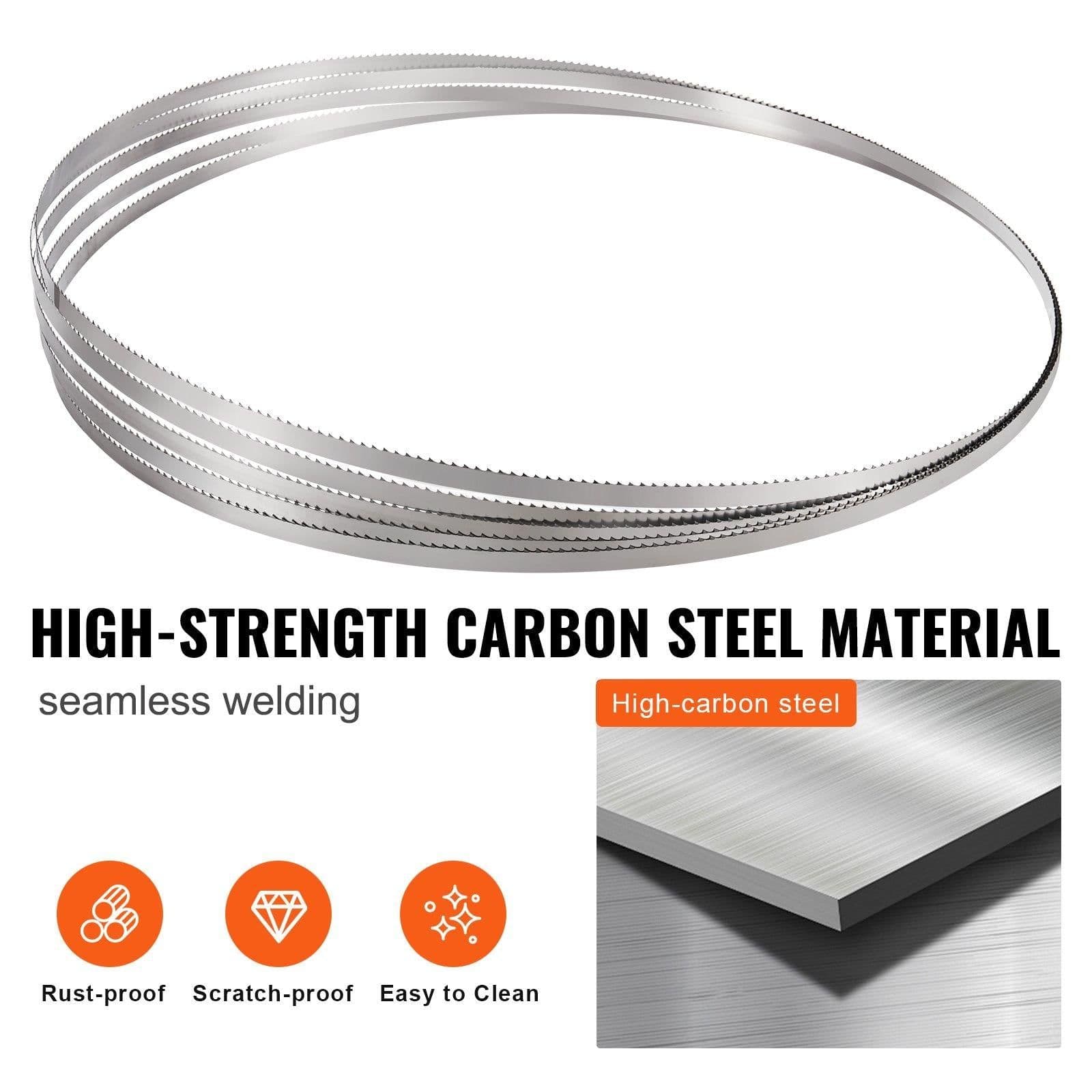 image-VEVOR Band Saw Blade for Cutting Meat Bone 82.3"x0.63"x0.02" Carbon Steel 5 PCS
