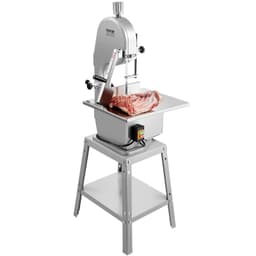 image-VEVOR Electric Meat Saw, 1800W Stainless Vertical Cutter, 19.1"x15" Workbench, 7.09" Cutting Thickness, Includes 5 Blades for Slicing Frozen Meat, Pork, Beef, and Ribs