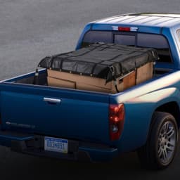 image-VEVOR Cargo Net, 72 in x 57 in, Heavy Duty Truck Cargo Net for Truck Bed, 4 Adjustable Straps with Carabiners and Rubber Coated Hooks, Durable, Suitable for Pickup, Jeep, Truck, SUV, Boat (Black)
