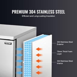 image-VEVOR Commercial Blast Freezer, 80 L / 2.8 Cu.ft Blast Chiller with 3 Trays, Blast Chiller Freezer Chest with 4 Freezing Modes, Stainless Steel Food Blast Freezer with Casters for Restaurant, Seafood