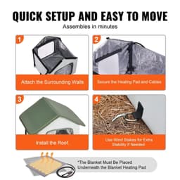 image-VEVOR Elevated Heated Cat House, Outdoor Kitty Shelter with Timer, 600D Oxford Cloth Foldable Cat Shelter with Heated Pad for Winter to Stay Warm and Cozy, Green (Small)