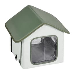 image-VEVOR Elevated Heated Cat House, Outdoor Kitty Shelter with Timer, 600D Oxford Cloth Foldable Cat Shelter with Heated Pad for Winter to Stay Warm and Cozy, Green (Small)