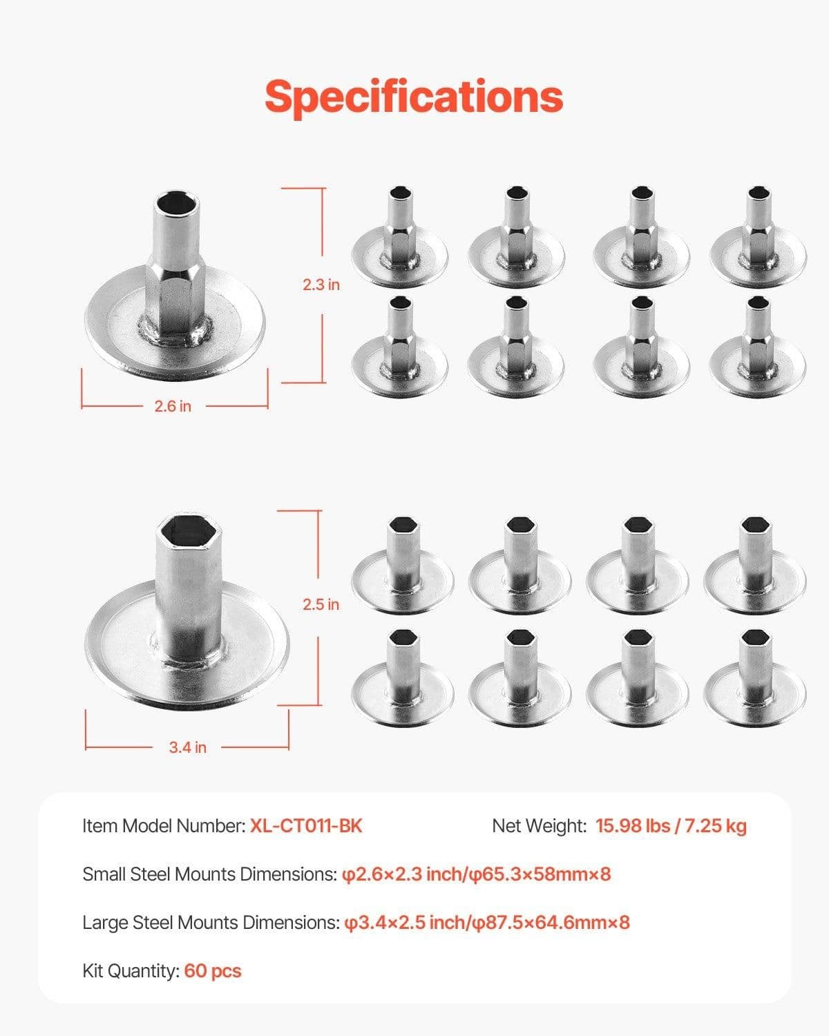 image-VEVOR Body Mount Bushing Kit, Compatible with 1999-2007 Ford F250 F350, 60 PCS Polyurethane Body Mount Kit, Quick Replacement, Durable Components for Improving Bumpy Driving Performance, Black