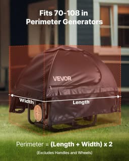 image-VEVOR Generator Cover, 36 x 26 x 26 Inch Waterproof Universal Generator Cover for Most Generators 70-108 Inches Perimeter, Portable Generator Running Cover with Heavy Duty Thicken Oxford Fabric, Black