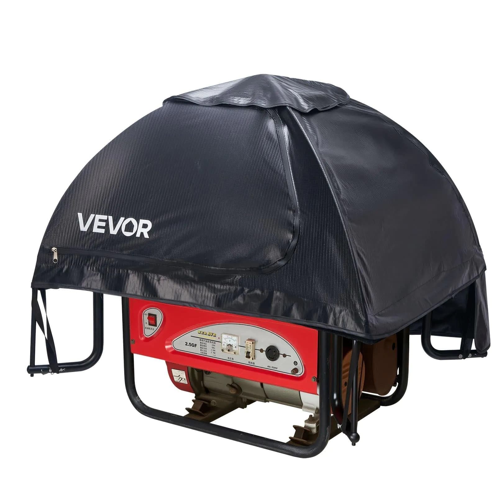 image-VEVOR Generator Cover, 36 x 26 x 26 Inch Waterproof Universal Generator Cover for Most Generators 70-108 Inches Perimeter, Portable Generator Running Cover with Heavy Duty Thicken Oxford Fabric, Black
