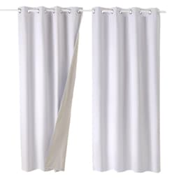 image-VEVOR Blackout Curtains, 84 Inch Length 2 Panels Set, 52 Inch Wide Each, Thermal Insulated 100% Blackout Light Blocking Drapes, 3-Layer, with Grommets, Curtains for Bedroom Living Room Window, White