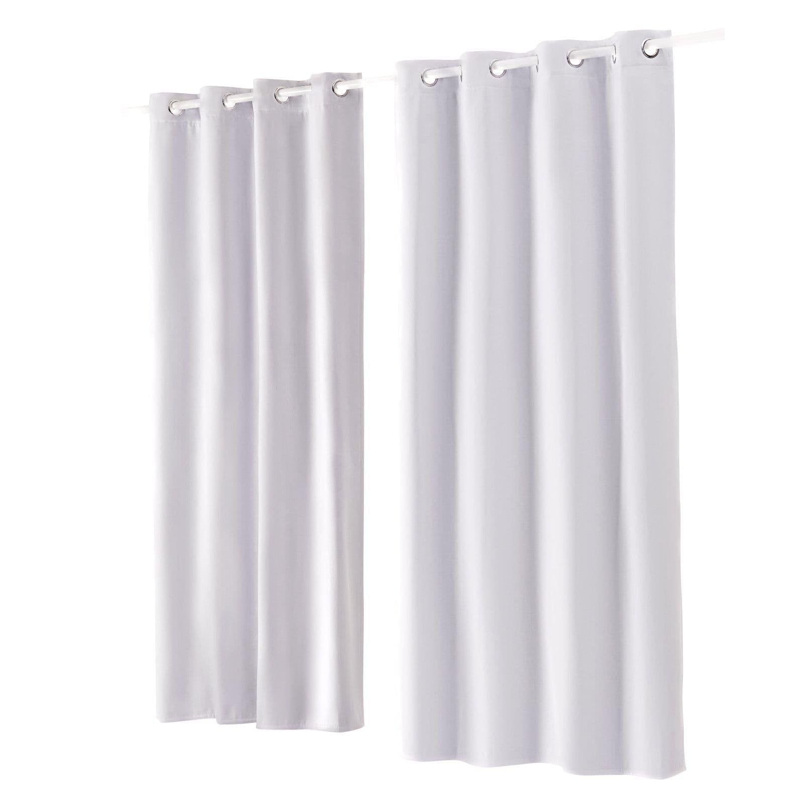 image-VEVOR Blackout Curtains, 84 Inch Length 2 Panels Set, 52 Inch Wide Each, Thermal Insulated 100% Blackout Light Blocking Drapes, 3-Layer, with Grommets, Curtains for Bedroom Living Room Window, White