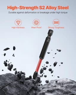 image-VEVOR Screwdriver Bit Set, 45-Piece, Magnetic Phillips, Slotted, Square, Torx Bit, Hex Nut Sockets, Extension Rod with Transparent Storage Case, High-Strength S2 Alloy Steel, Blackened Finish