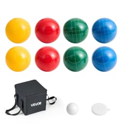 image-VEVOR Bocce Ball Set, 107 mm, with 8 Resin Balls, Pallino, Carrying Bag and Measuring Rope, Red/Green/Blue/Yellow 4 Colors, for 2 to 8 Players, Bocce Ball Game Set for Beach, Lawn, Family Backyard