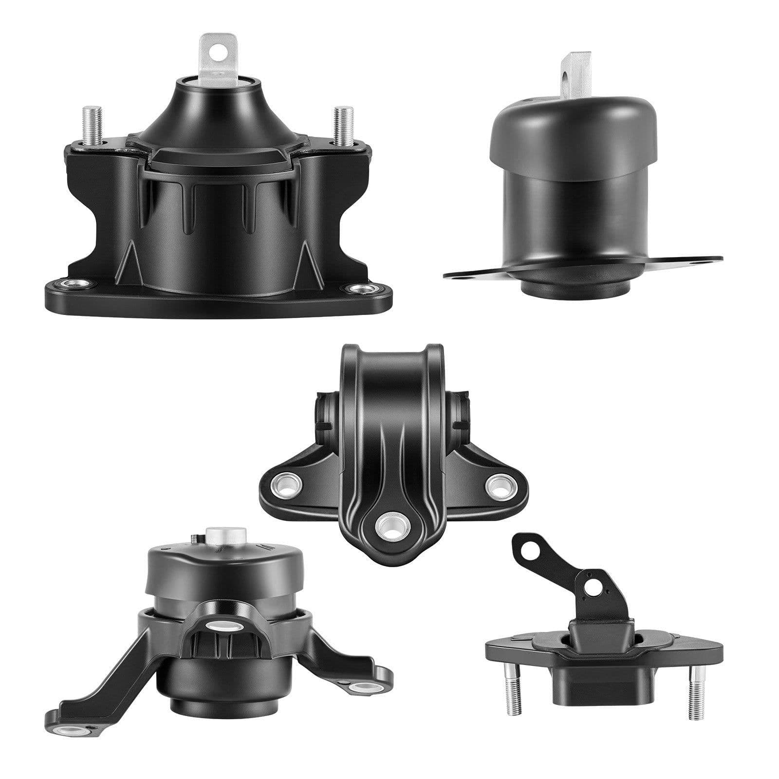 image-VEVOR Engine Motor Mount and Transmission Mount Kit Replacement, Set of 5, Compatible with 2008-2012 Honda Accord 2.4L L4 and 2009-2013 Acura TSX 2.4L, Replace OE# A4565 A4572 A4570 A4584 A4561