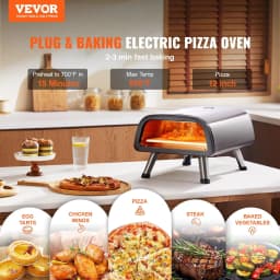 image-VEVOR Electric Pizza Oven Countertop Pizza Maker for 12" Pizza Indoor & Outdoor