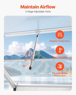 image-VEVOR Polycarbonate Greenhouse, 6 x 4 Ft, Outdoor Greenhouse with Adjustable Vent Windows, Pavilion Styled Greenhouse with Sliding Door, Aluminum Large Walk-in Greenhouse Kit for Garden Backyard