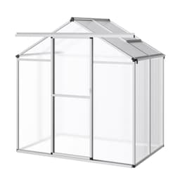 image-VEVOR Polycarbonate Greenhouse, 6 x 4 Ft, Outdoor Greenhouse with Adjustable Vent Windows, Pavilion Styled Greenhouse with Sliding Door, Aluminum Large Walk-in Greenhouse Kit for Garden Backyard