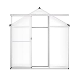 image-VEVOR Polycarbonate Greenhouse, 6 x 4 Ft, Outdoor Greenhouse with Adjustable Vent Windows, Pavilion Styled Greenhouse with Sliding Door, Aluminum Large Walk-in Greenhouse Kit for Garden Backyard