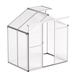 image-VEVOR Polycarbonate Greenhouse, 6 x 4 Ft, Outdoor Greenhouse with Adjustable Vent Windows, Pavilion Styled Greenhouse with Sliding Door, Aluminum Large Walk-in Greenhouse Kit for Garden Backyard