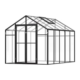 image-VEVOR Polycarbonate Greenhouse, 8 x 10 Ft, Outdoor Greenhouse with 2 Vent Windows, Pavilion Styled Greenhouse with Hinged Door, Aluminum Large Walk-in Greenhouse Kit for Outside Garden Backyard