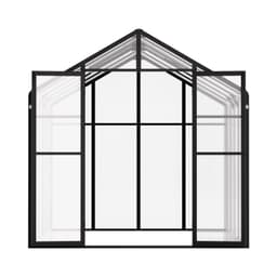 image-VEVOR Polycarbonate Greenhouse, 8 x 10 Ft, Outdoor Greenhouse with 2 Vent Windows, Pavilion Styled Greenhouse with Hinged Door, Aluminum Large Walk-in Greenhouse Kit for Outside Garden Backyard