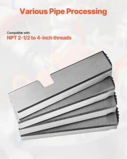 image-VEVOR Threading Machine Dies, 2-1/2" to 4" NPT Pipe Dies(4 Packs), Right-Handed HSS Pipe Threading Dies, Fit VEVOR Integrated Pipe Threading Machines