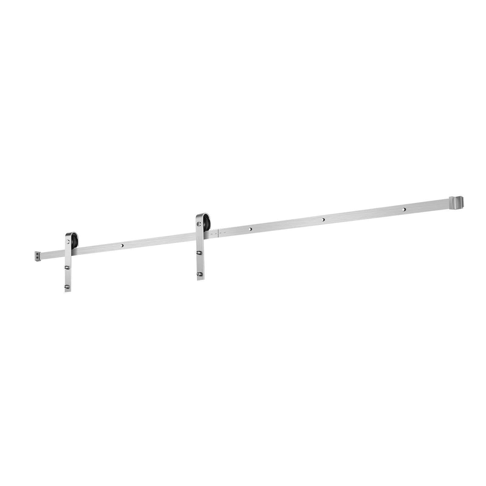 image-VEVOR 8FT Sliding Barn Door Hardware Kit, 330 LBS Weight Capacity, Compatible with 42 to 48 Inches Width & 1-3/8 to 1-3/4 Inches Thickness Single Sliding Barn Door, Durable Track & J-shape Roller