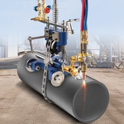 image-VEVOR CG2-11Y Manual Pipe Cutting Machine, 0.2"-2" Thick Pipe Beveling Machine with 82-in Chain, 0°-45° Adjusted Angle Gas Cutting Machine with 3 Tips, Portable Torch Beveling Gas Cutter