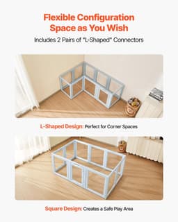 image-VEVOR Dog Whelping Box, 76x49x30 in Plastic Dog Whelping Pen for Large Sized Dogs, Waterproof Puppy Playpen with Transparent Windows & Door Lock, Easy to Clean, Durable Indoor Pet Dogs Cats Birth Kit