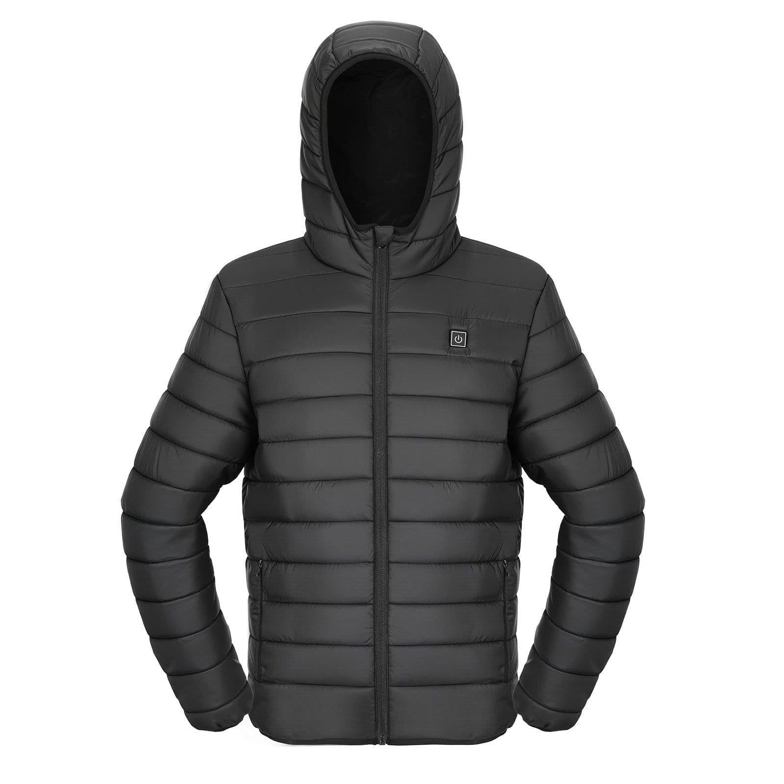 image-VEVOR Heated Jacket for Men with 7.4V Battery, Soft Shell Electric Heating Coat, Windproof Lightweight Outerwear with 6 Heating Zones & 3 Heat Settings for Hiking, Outdoor Work, Black