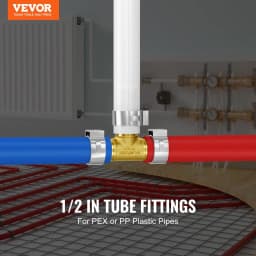 image-VEVOR Pipe Fittings, 1/2" 50PCS Brass Pipe Fittings, Clamp-style Tee Pipe Connector Brass Air Fittings, Heavy Duty Plumbing Fittings Tube Adapter for Heating/Shower Systems,Outdoor Water Pipes